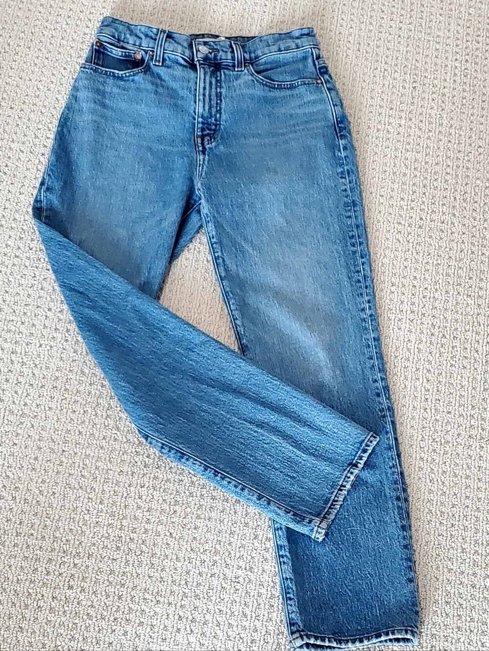 Madewell 90's Straight Cheeky Crop Jeans, Hazeldell Med Wash, 26, EUC
